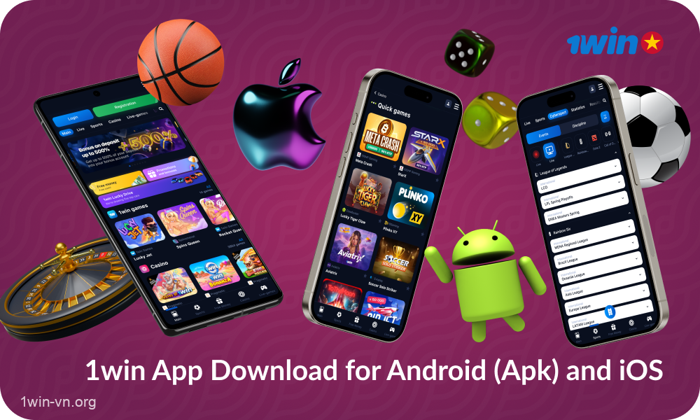 Người đánh bạc Việt Nam có thể tải xuống ứng dụng 1win miễn phí cho Android hoặc iOS và chơi các trò chơi sòng bạc, đặt cược thể thao, gửi tiền và tận dụng các ưu đãi thưởng trên điện thoại thông minh của họ
