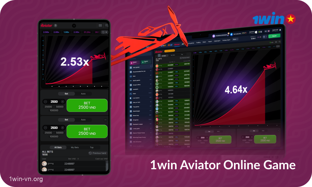 Users in Vietnam can play the popular online game Aviator on the 1win website or mobile app