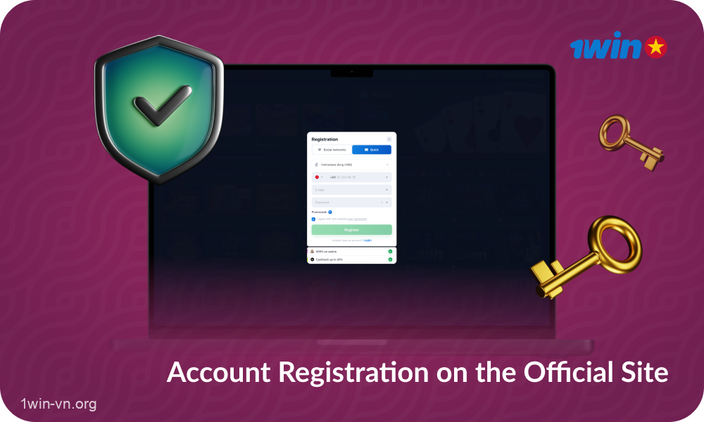 Để truy cập 1win Casino và đặt cược tại Việt Nam, người chơi cần đăng ký trên trang bằng cách chọn phương thức đăng ký, nhập các thông tin chi tiết như địa chỉ email, số điện thoại, chọn loại tiền tệ và tạo mật khẩu