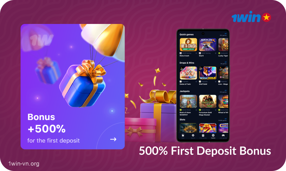 1win provides Vietnamese players with a nice welcome bonus on their first deposit