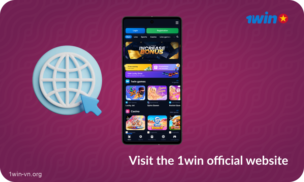Để tải ứng dụng di động 1win cho Android người chơi Việt Nam cần mở trang web chính thức