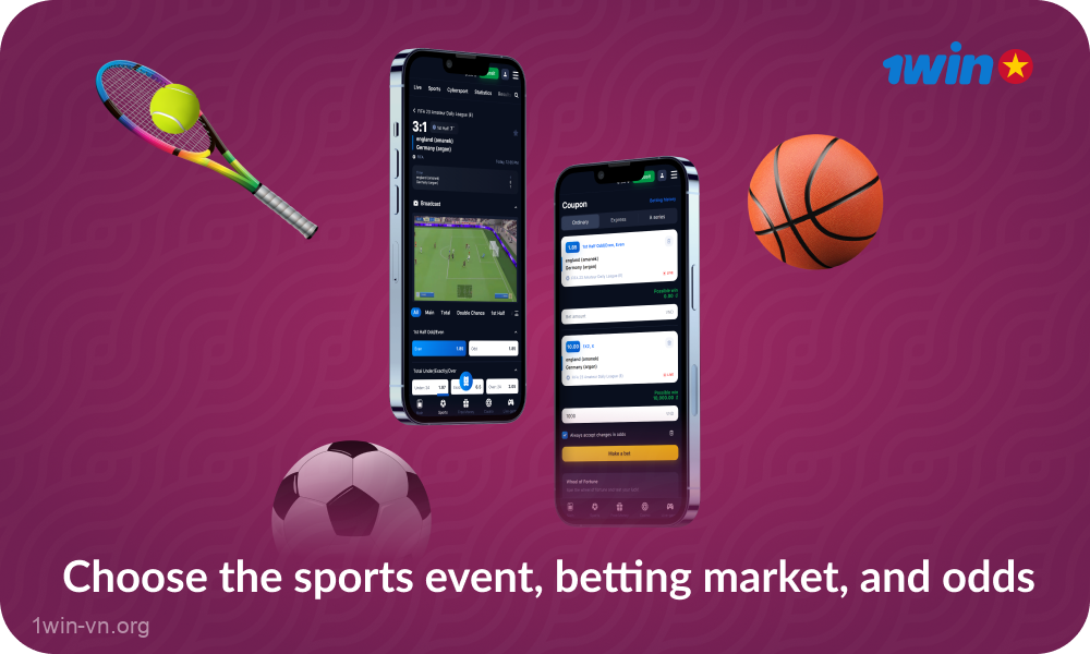 To place a 1win bet, Vietnamese players need to select a sporting event, betting market and odds