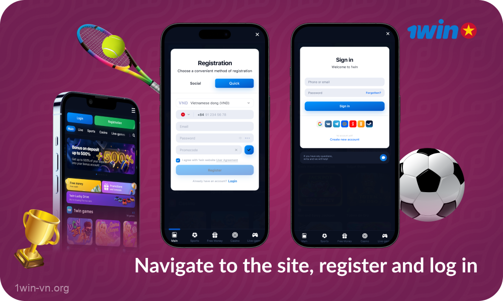 To place a 1win bet on any sport, Vietnamese players need to register on the official website